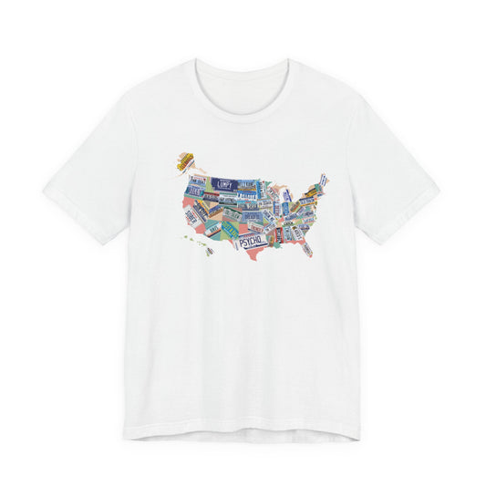 BMFS Inspired States and Plates Tee | Map of US - 50 BMFS Themed License Plates