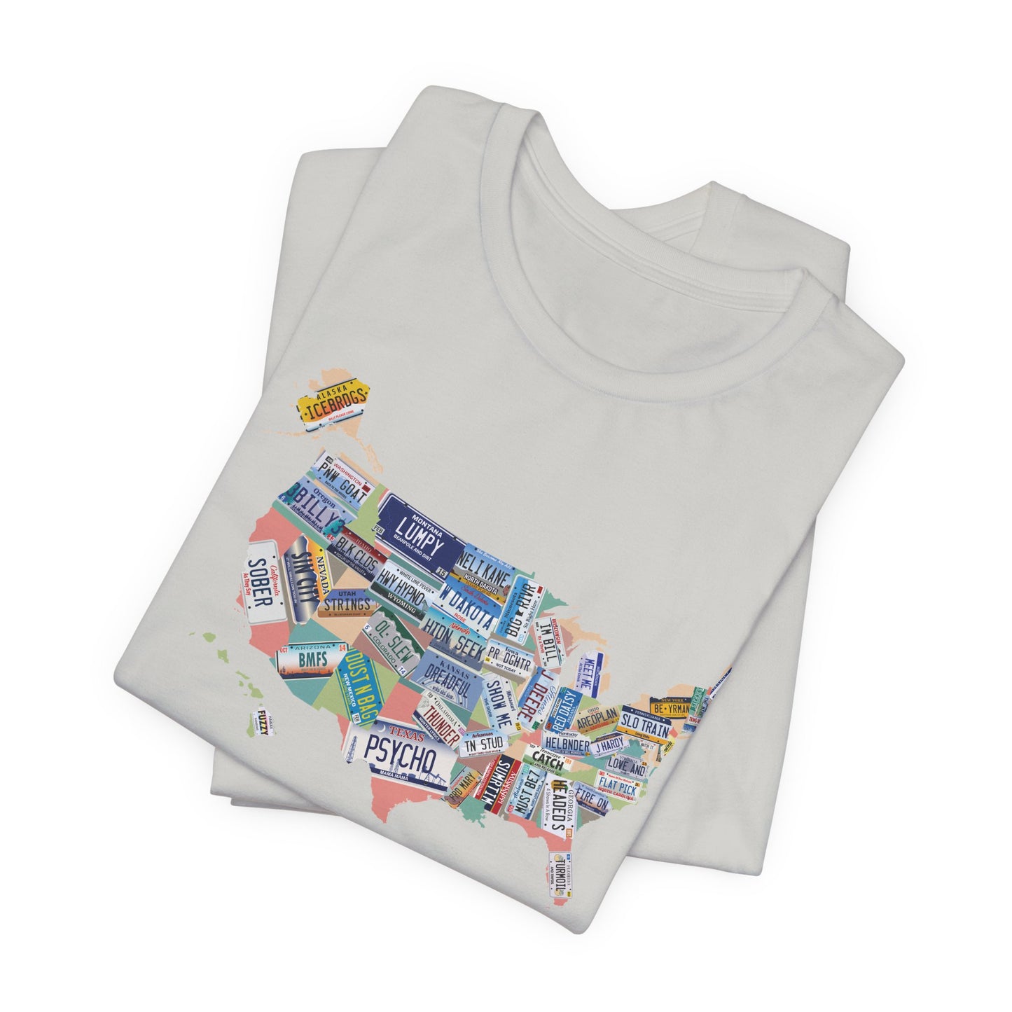 BMFS Inspired States and Plates Tee | Map of US - 50 BMFS Themed License Plates
