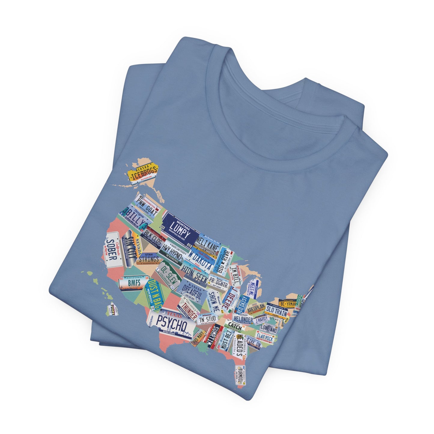 BMFS Inspired States and Plates Tee | Map of US - 50 BMFS Themed License Plates