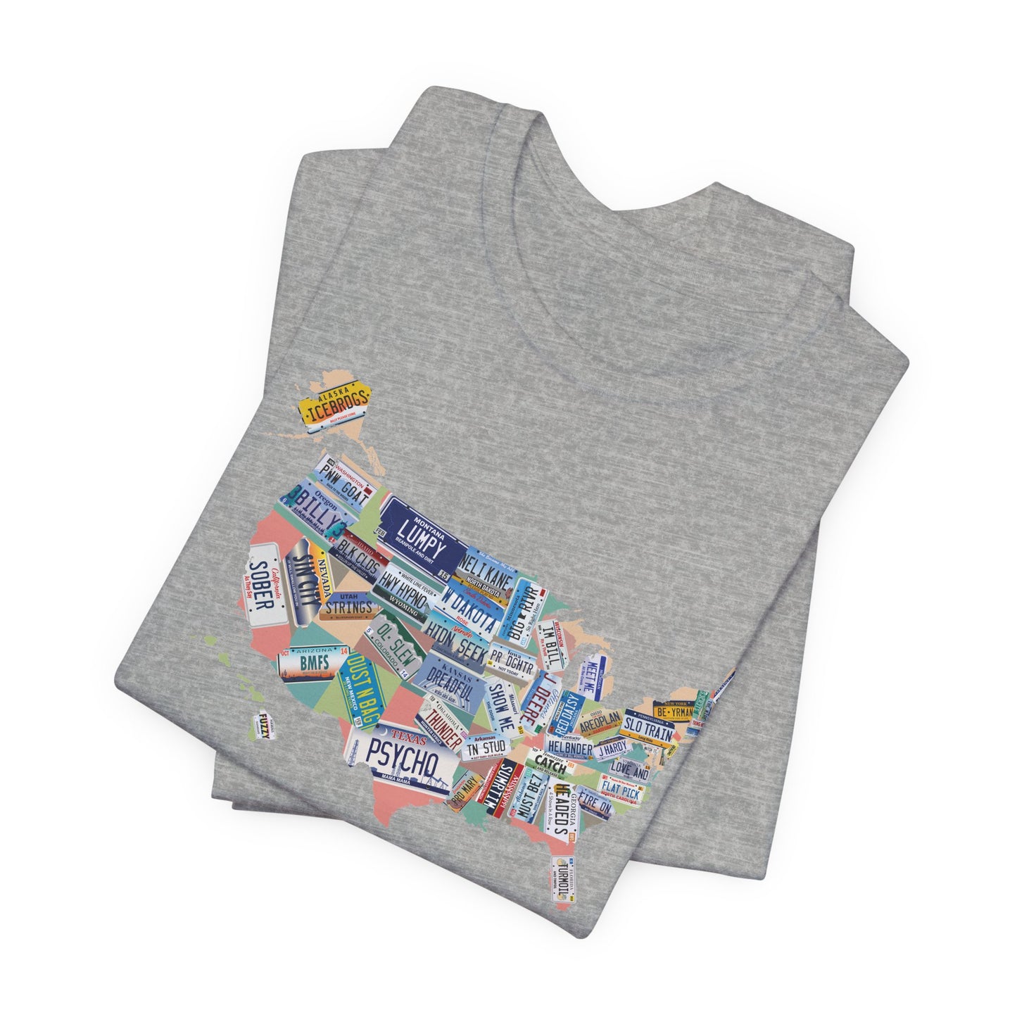 BMFS Inspired States and Plates Tee | Map of US - 50 BMFS Themed License Plates