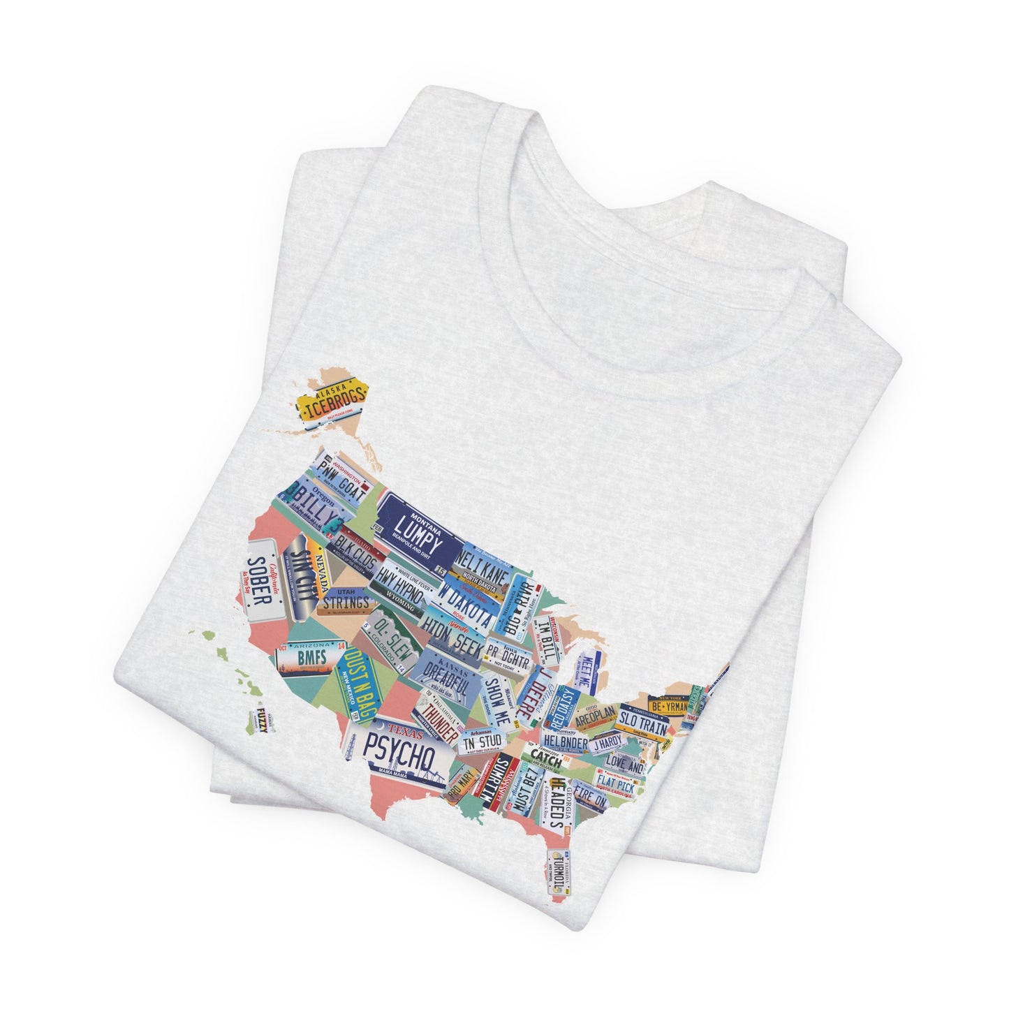 BMFS Inspired States and Plates Tee | Map of US - 50 BMFS Themed License Plates